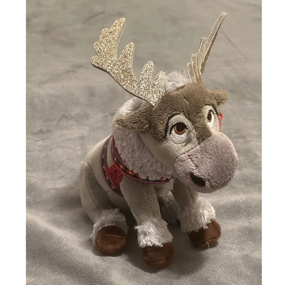 Ty Sparkle Disney Frozen Sven Reindeer Plush Toy Glitter Antlers 8 Inch Gray